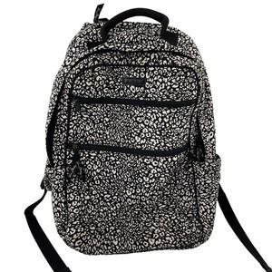 Vera Bradley Camocat Backpack Black & White Leopard Cheetah Animal Print Cotton